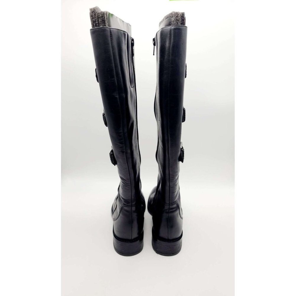 ECCO Boots Hobart Biker Boots Women's 37 Black Leather Riding Buckle NEW IN Box - Picture 8 of 9